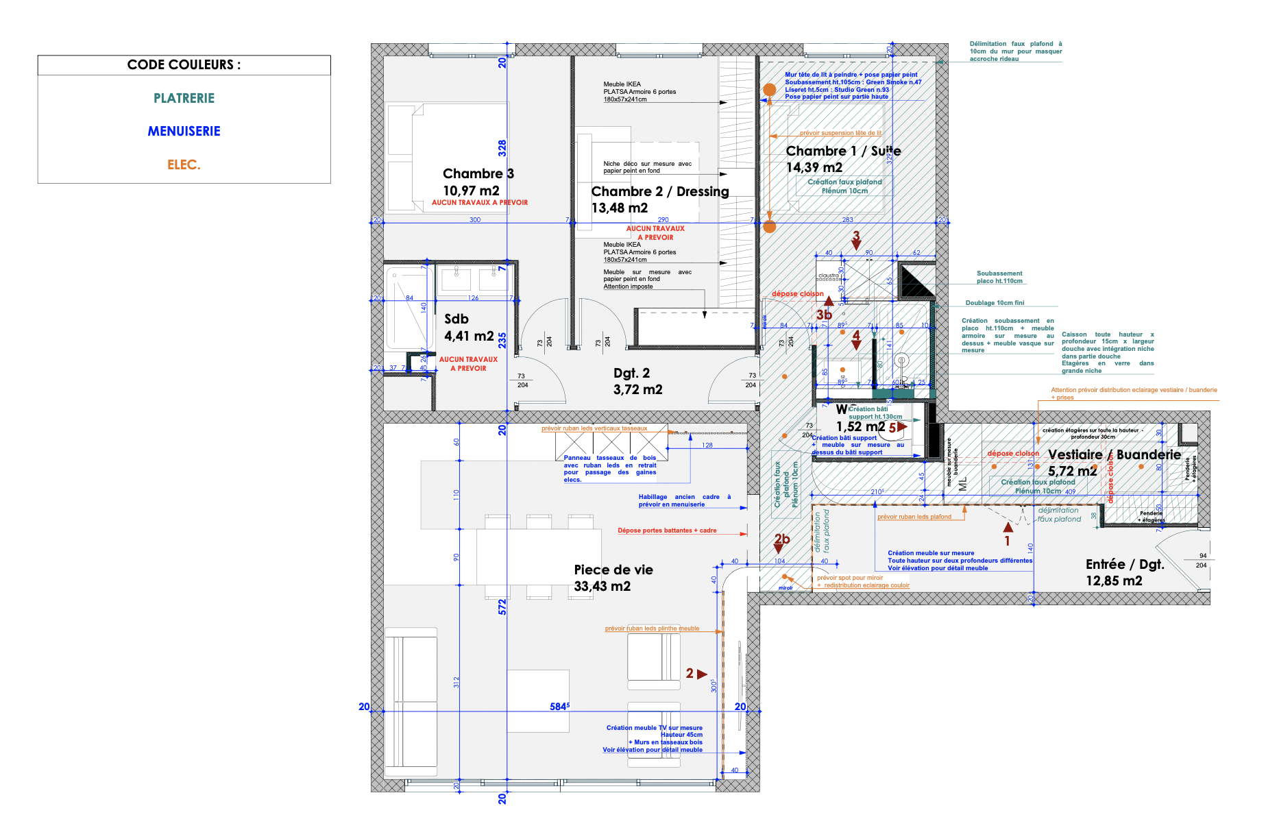 Plan de la rénovation de l'appartement Cosy à Saint-Etienne par Renoabita